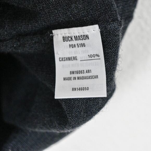 Buck Mason Gray 100% Cashmere ribbed knit Turtleneck Sweater size Medium - Picture 4 of 10